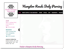 Tablet Screenshot of finderskeepersbodypiercing.com